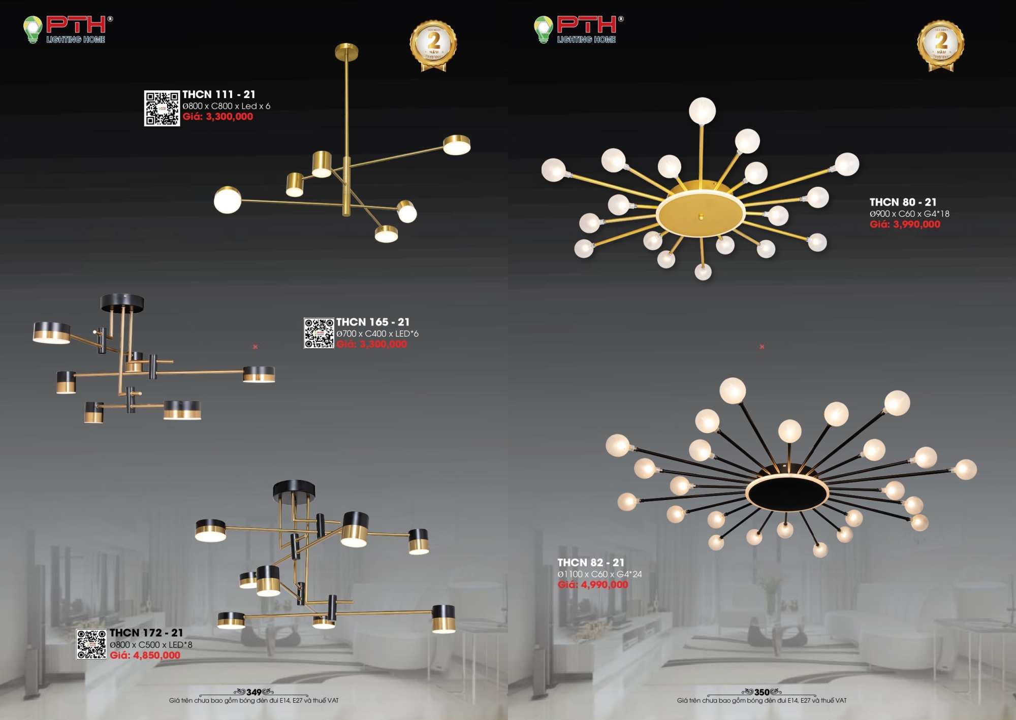 Bảng giá đèn trang trí PTH Lighting Home 2026